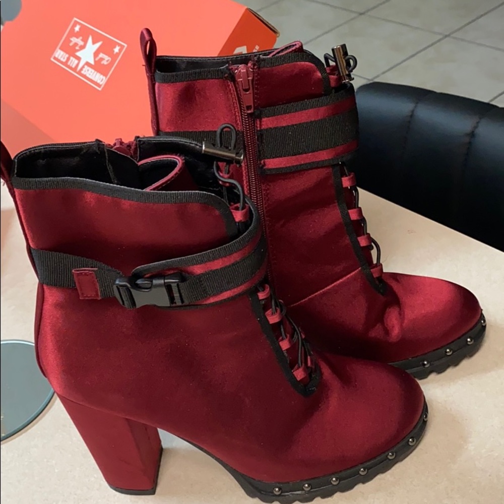 Wine Color Booties (Never used)